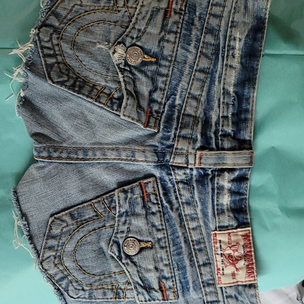 True Religion cut off jean shorts